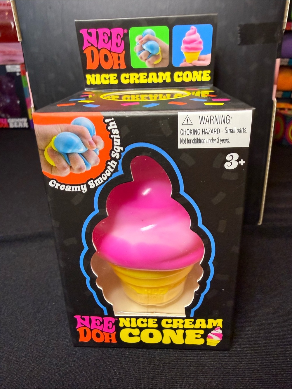 NeeDoh Pink & Yellow Nice Cream Cone Squishy Toy